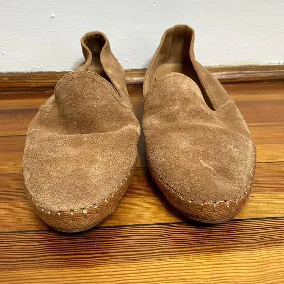 Soludos Tan Venetian Soft Cowhide Suede Slip On Round Toe Loafers - Picture 3 of 10